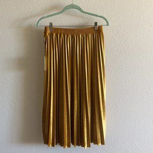 Goldenrod Velvet Midi Skirt (S) (A New Day)